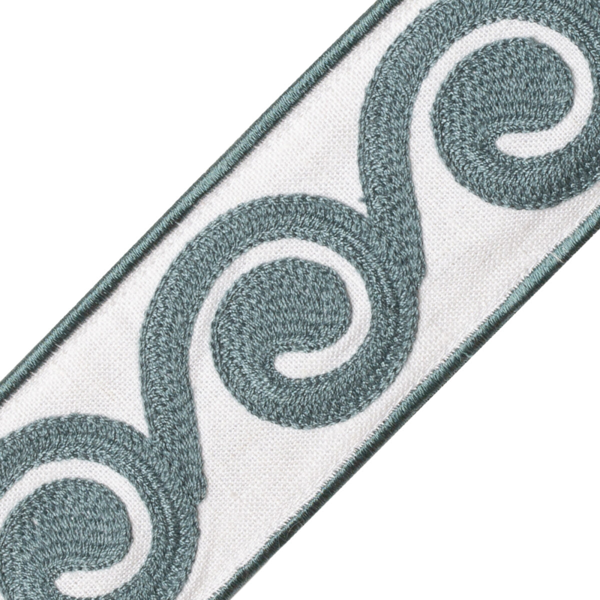 Maui Embroidered Border Trim by Samuel & Sons in Tidepool