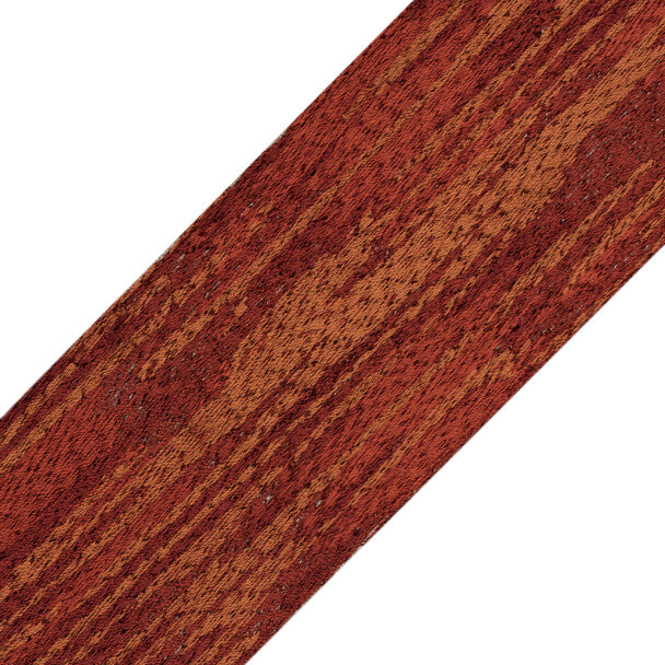Duca Embroidered Border Trim by Samuel & Sons in Titian Red