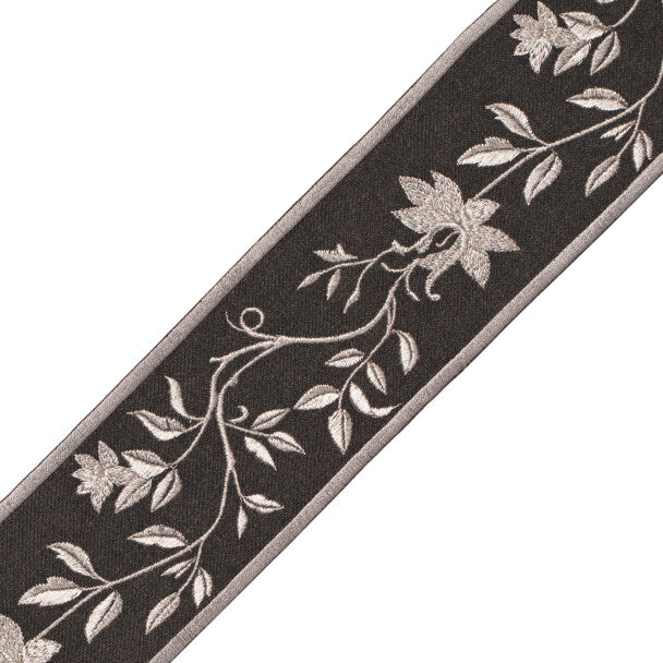 Foscari Embroidered Border Trim by Samuel & Sons in Ambassador Platinum