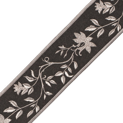Foscari Embroidered Border Trim by Samuel & Sons in Ambassador Platinum