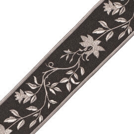 Foscari Embroidered Border Trim by Samuel & Sons in Ambassador Platinum