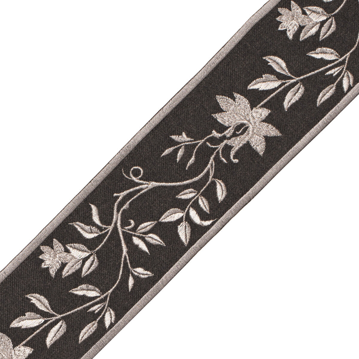 Foscari Embroidered Border Trim by Samuel & Sons in Ambassador Platinum