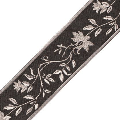 Foscari Embroidered Border Trim by Samuel & Sons in Ambassador Platinum