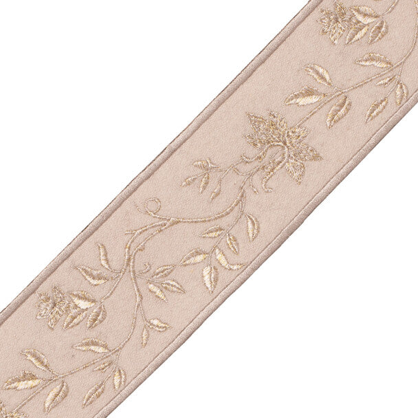 Foscari Embroidered Border Trim by Samuel & Sons in Golden Script