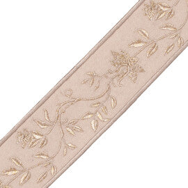 Foscari Embroidered Border Trim by Samuel & Sons in Golden Script