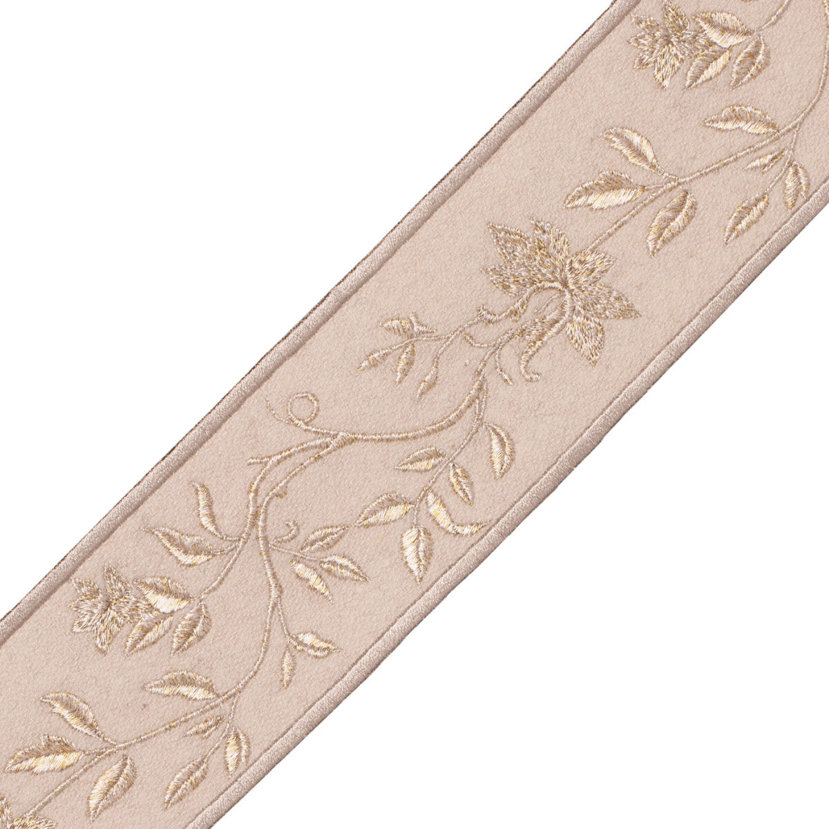 Foscari Embroidered Border Trim by Samuel & Sons in Golden Script