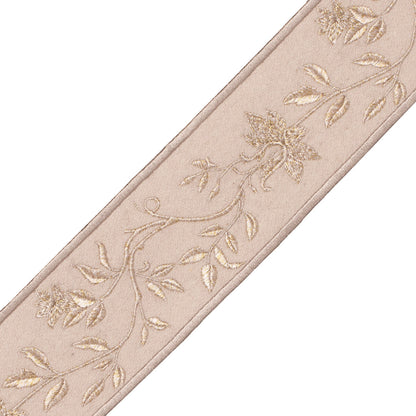 Foscari Embroidered Border Trim by Samuel & Sons in Golden Script