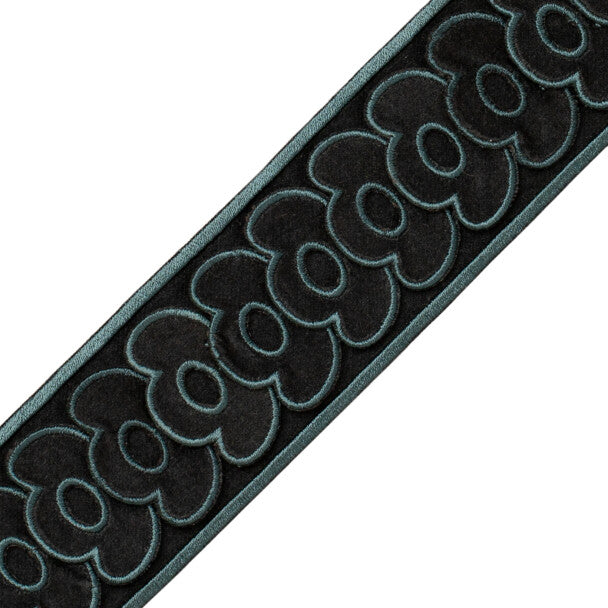 Veronese Velvet Border Trim by Samuel & Sons in Petrol Blue