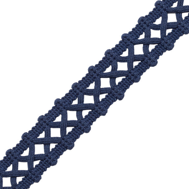 Terrace Openwork Braid Trim by Samuel & Sons in Marine