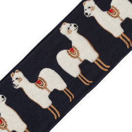 Linen Llama Border Trim by Samuel & Sons in Prussian Blue