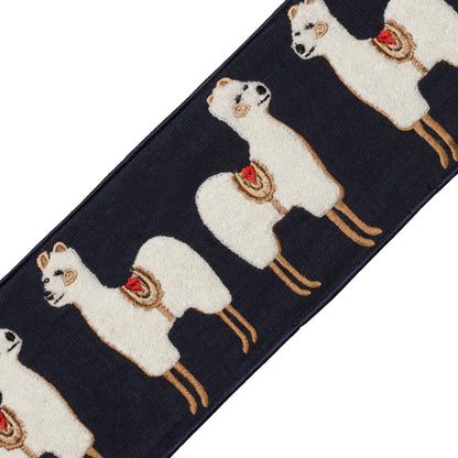 Linen Llama Border Trim by Samuel & Sons in Prussian Blue