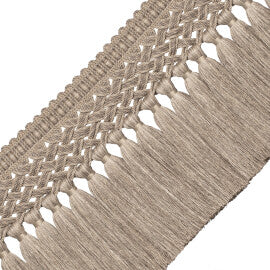 Édelie Linen Tassel Skirt Fringe Trim by Samuel & Sons in Granite