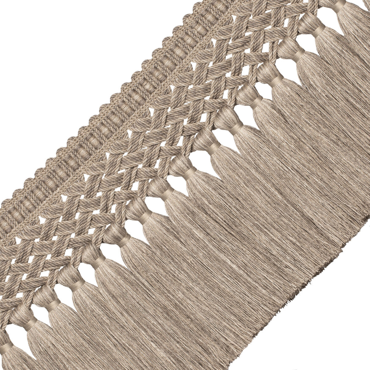 Édelie Linen Tassel Skirt Fringe Trim by Samuel & Sons in Granite