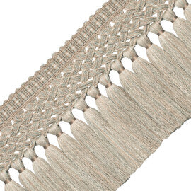 Édelie Linen Tassel Skirt Fringe Trim by Samuel & Sons in Patina