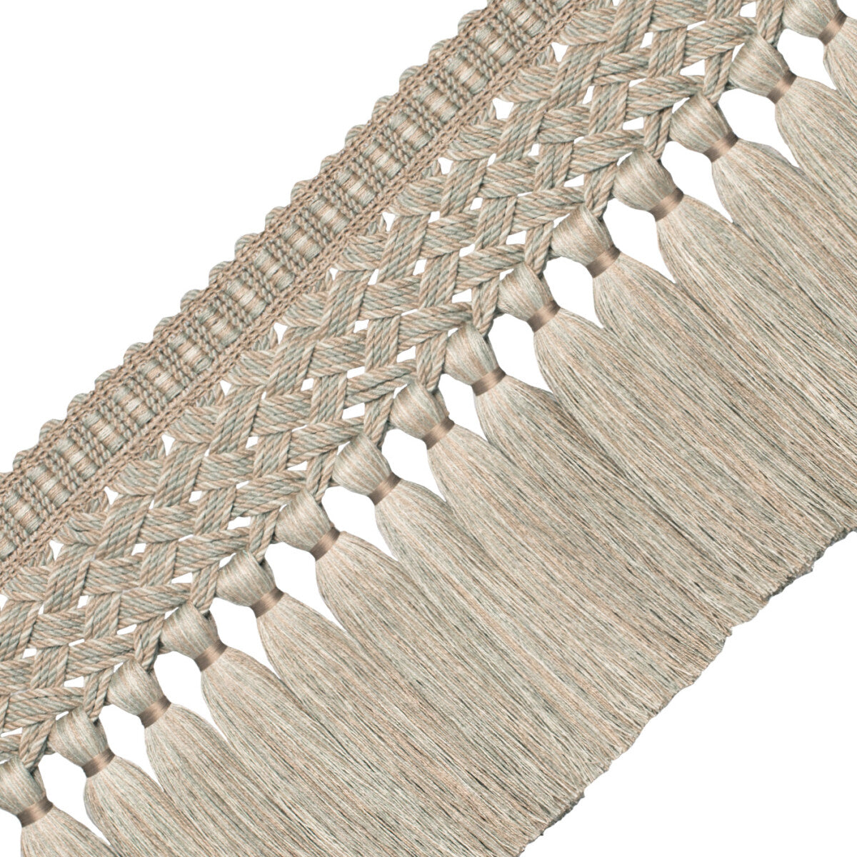 Édelie Linen Tassel Skirt Fringe Trim by Samuel & Sons in Patina
