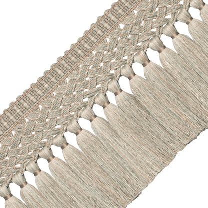 Édelie Linen Tassel Skirt Fringe Trim by Samuel & Sons in Patina