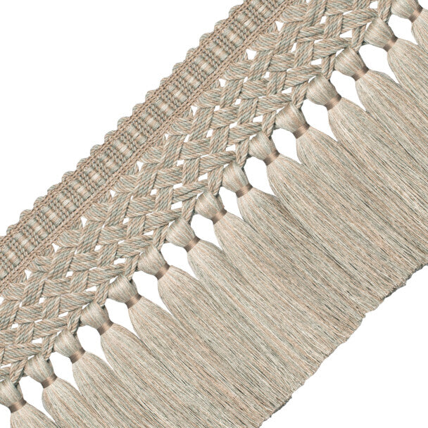 Édelie Linen Tassel Skirt Fringe Trim by Samuel & Sons in Patina