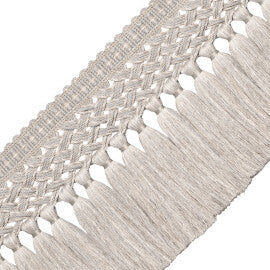 Édelie Linen Tassel Skirt Fringe Trim by Samuel & Sons in Fog