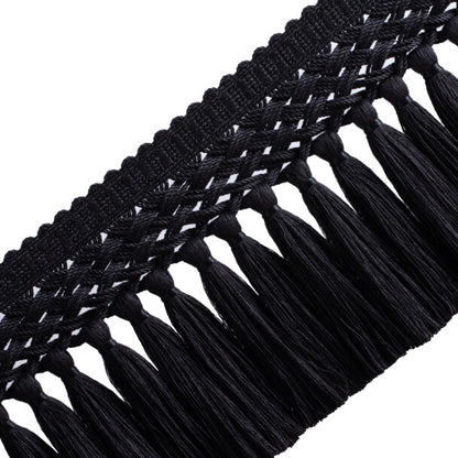 Édelie Linen Tassel Skirt Fringe Trim by Samuel & Sons in Onyx