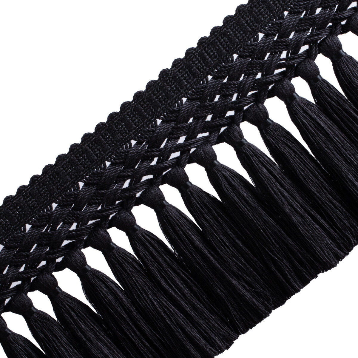 Édelie Linen Tassel Skirt Fringe Trim by Samuel & Sons in Onyx