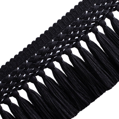 Édelie Linen Tassel Skirt Fringe Trim by Samuel & Sons in Onyx