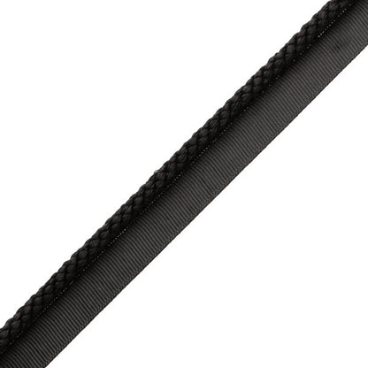 1/4" Cambridge Cord With Tape Trim by Samuel & Sons in Black