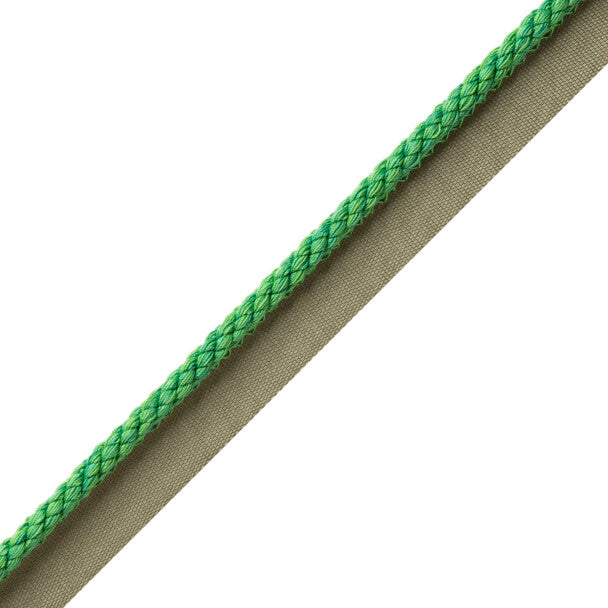1/4" Cambridge Cord With Tape Trim by Samuel & Sons in Emerald