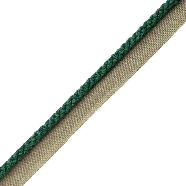 1/4" Cambridge Cord With Tape Trim by Samuel & Sons in Forest