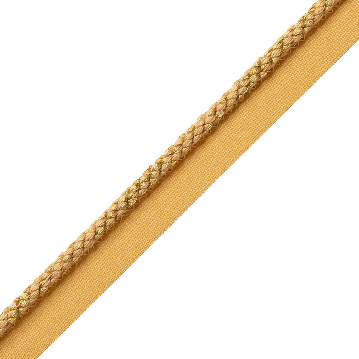 1/4" Cambridge Metallic Cord With Tape Trim by Samuel & Sons in Gold Dust