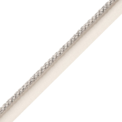 1/4" Cambridge Metallic Cord With Tape Trim by Samuel & Sons in Silver Leaf