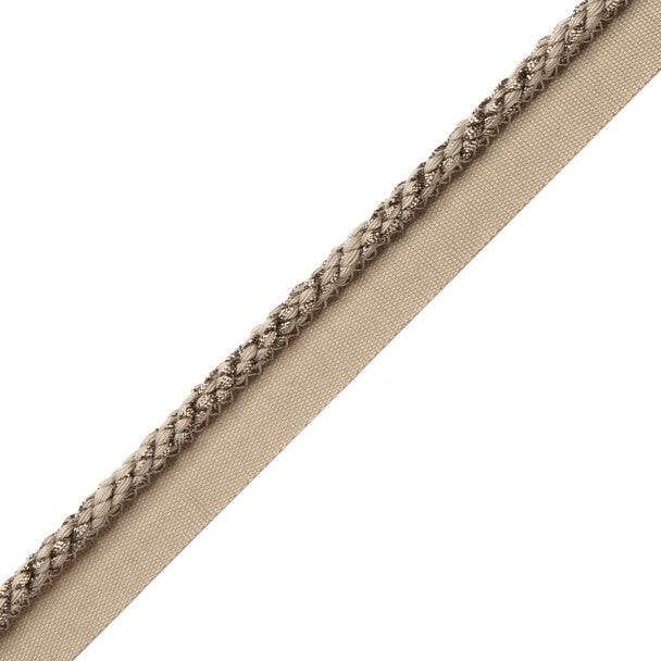 1/4" Cambridge Metallic Cord With Tape Trim by Samuel & Sons in Marcasite