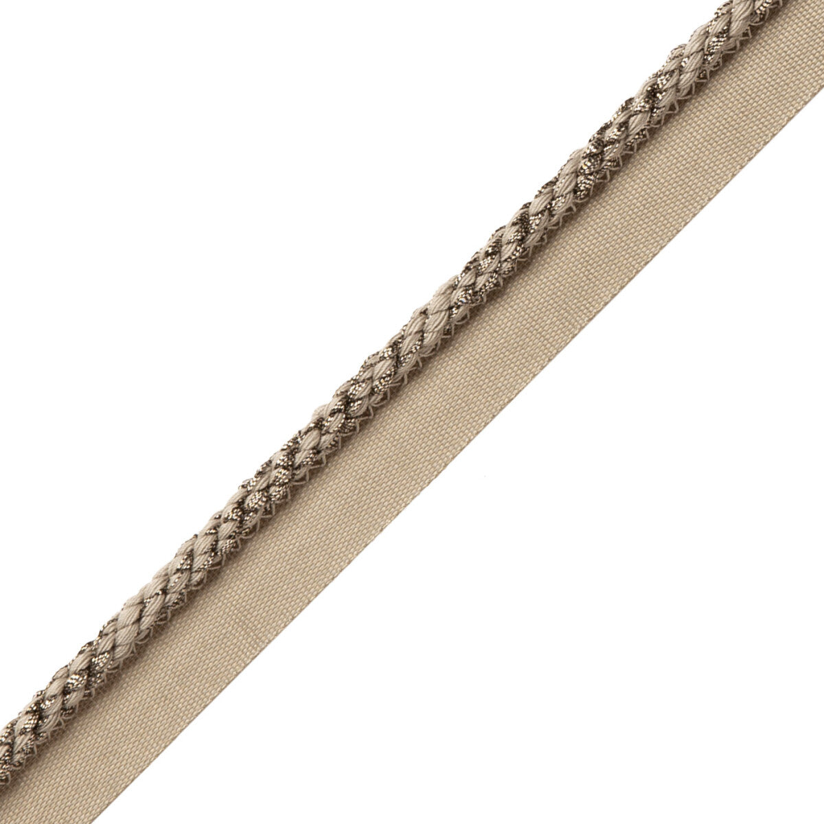 1/4" Cambridge Metallic Cord With Tape Trim by Samuel & Sons in Marcasite
