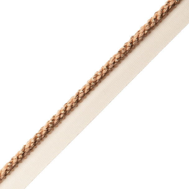 1/4" Cambridge Metallic Cord With Tape Trim by Samuel & Sons in Rose Gold