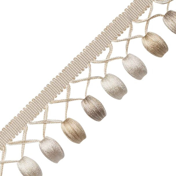 Margaux Beaded Fringe Trim by Samuel & Sons in Ecru