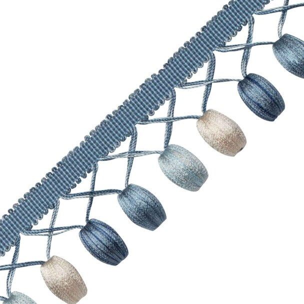 Margaux Beaded Fringe Trim by Samuel & Sons in Bleuet