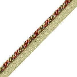 Margaux Cord With Tape Trim by Samuel & Sons in Mandarine