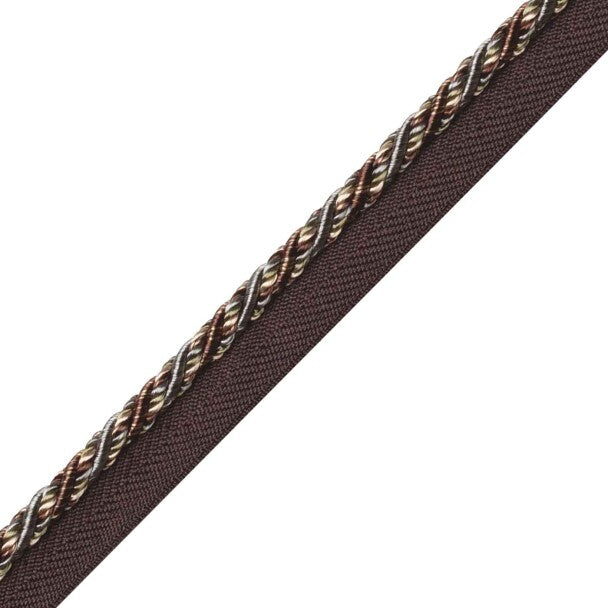 Margaux Cord With Tape Trim by Samuel & Sons in Aubergine