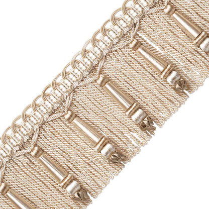 Margaux Beaded Bullion Fringe Trim by Samuel & Sons in Ecru