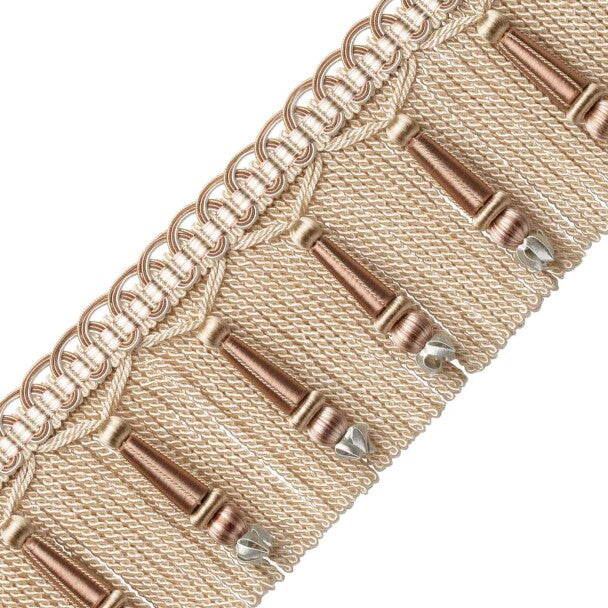 Margaux Beaded Bullion Fringe Trim by Samuel & Sons in Rose De Thé