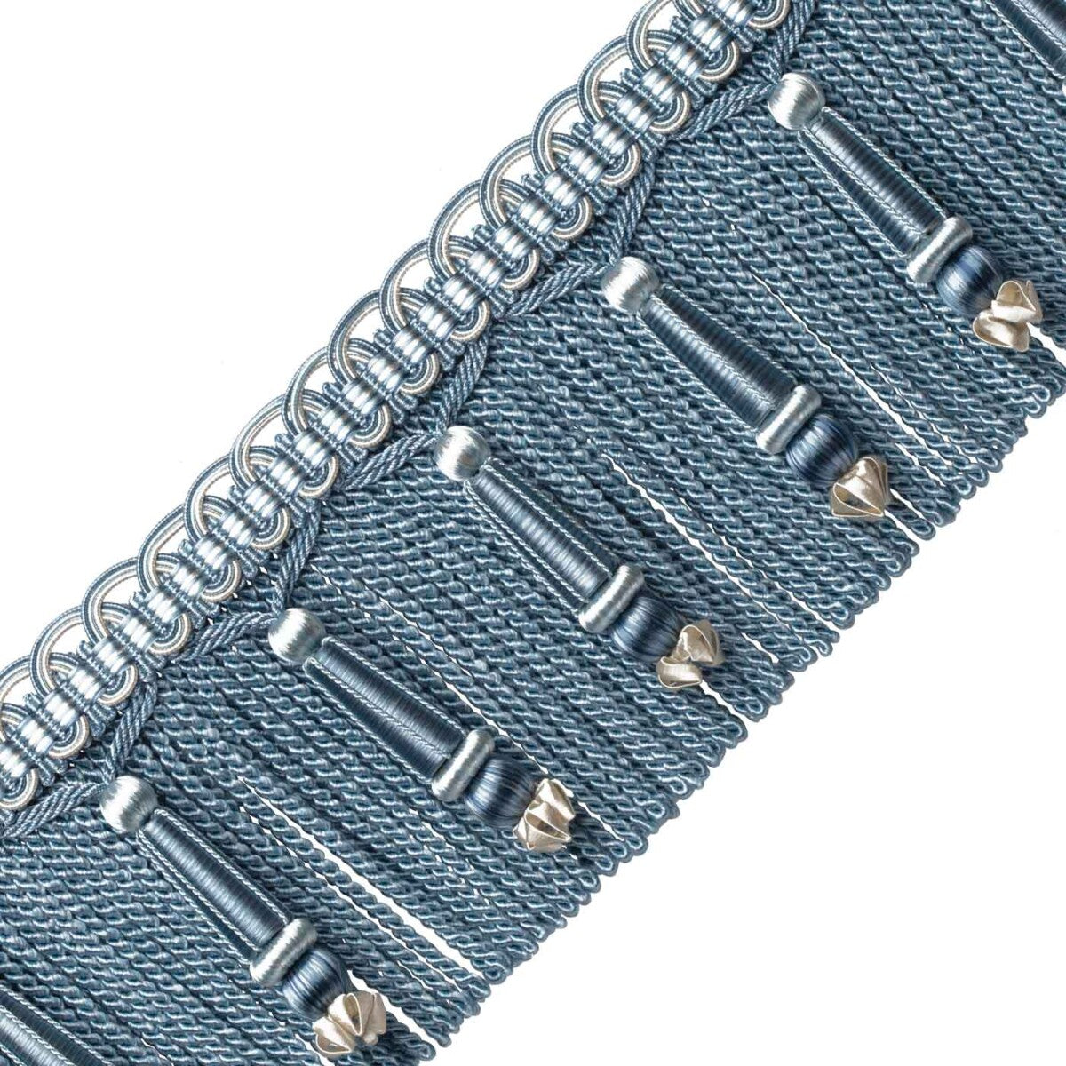 Margaux Beaded Bullion Fringe Trim by Samuel & Sons in Bleuet