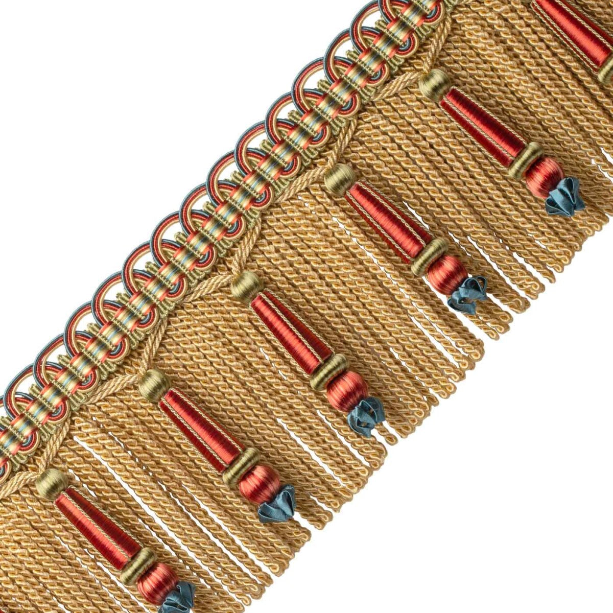 Margaux Beaded Bullion Fringe Trim by Samuel & Sons in Mandarine
