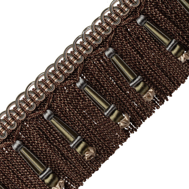 Margaux Beaded Bullion Fringe Trim by Samuel & Sons in Aubergine
