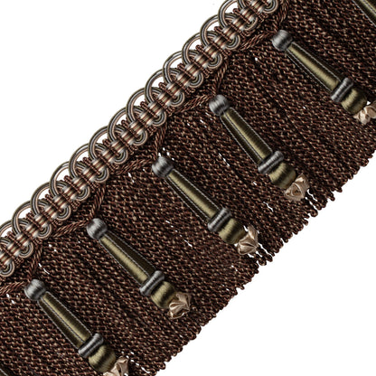 Margaux Beaded Bullion Fringe Trim by Samuel & Sons in Aubergine