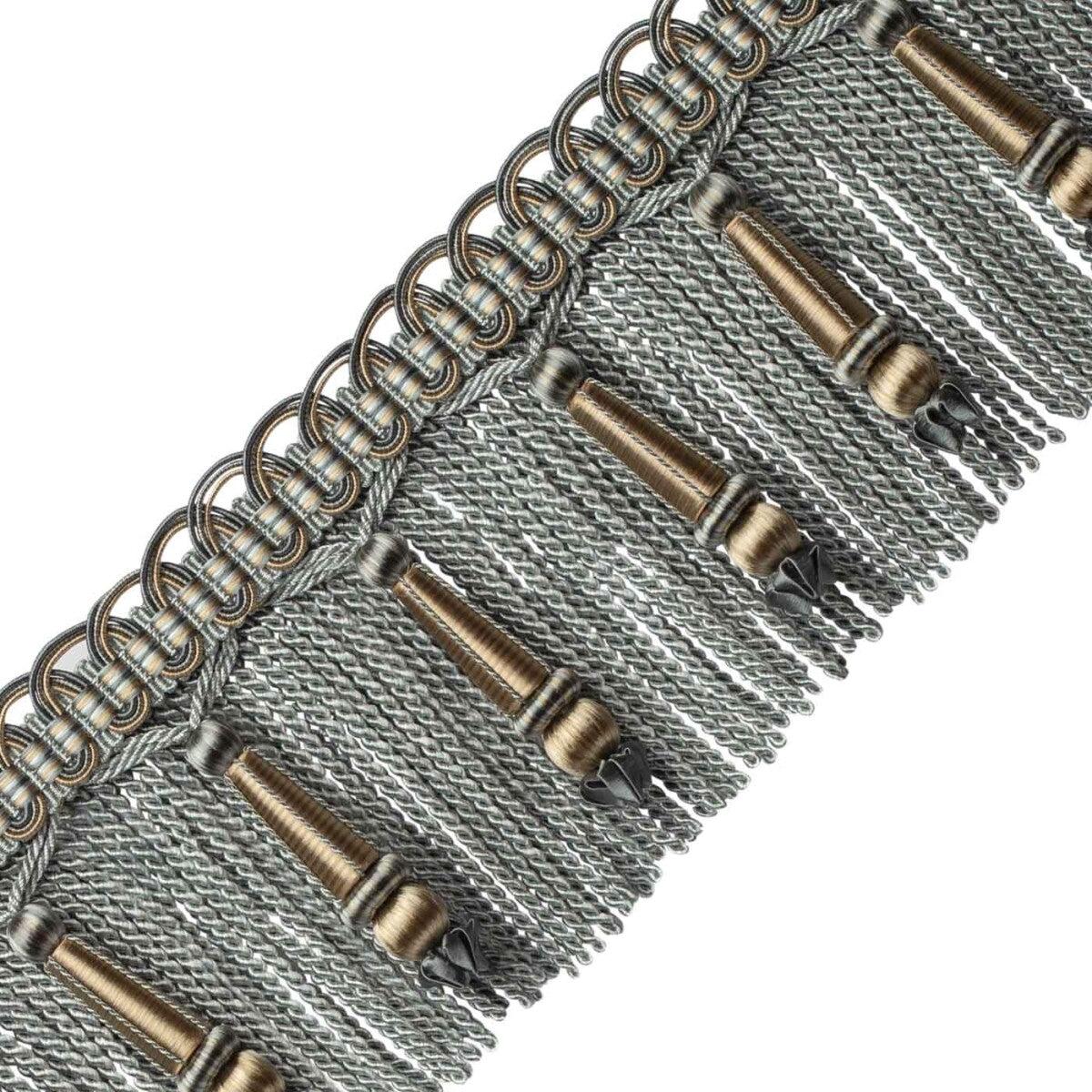 Margaux Beaded Bullion Fringe Trim by Samuel & Sons in Verdigris