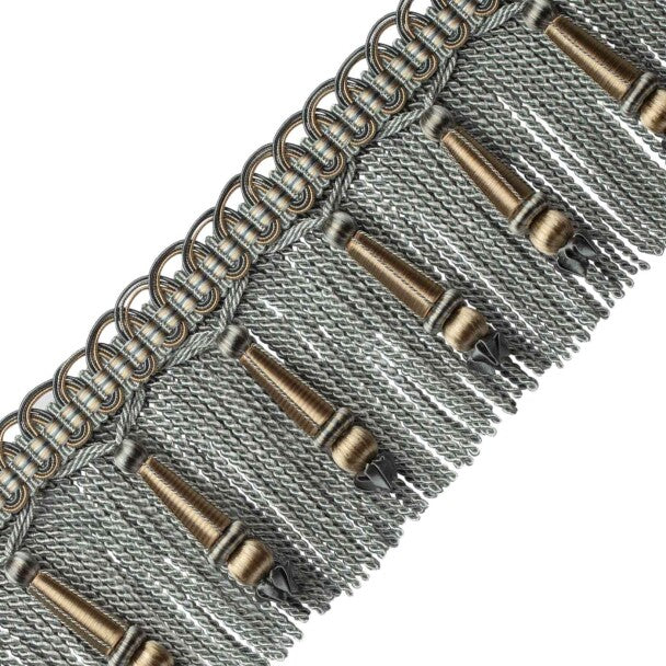 Margaux Beaded Bullion Fringe Trim by Samuel & Sons in Verdigris