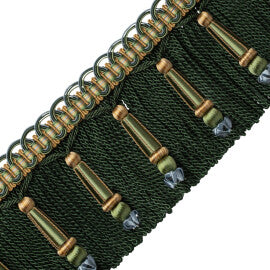 Margaux Beaded Bullion Fringe Trim by Samuel & Sons in Forêt