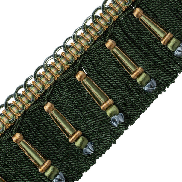 Margaux Beaded Bullion Fringe Trim by Samuel & Sons in Forêt