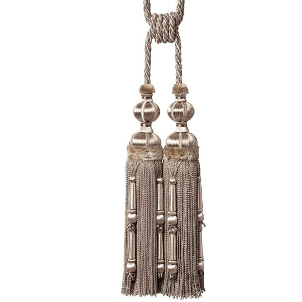 Margaux Double Tassel Tieback by Samuel & Sons in Feuille D'Argent