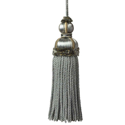 Margaux Key Tassel Trim by Samuel & Sons in Verdigris