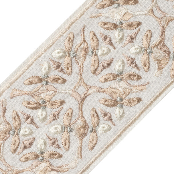 Gypsy Embroidered Border Trim by Samuel & Sons in Dove